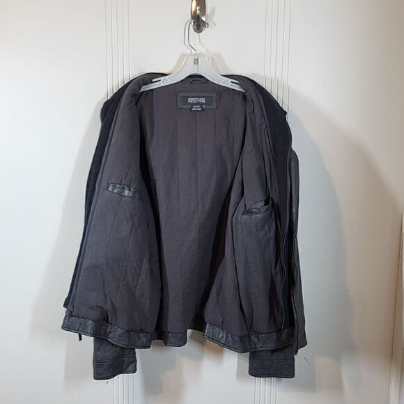 Kenneth Cole Men's Faux Leather Jacket With Hood - Picture 4 of 8